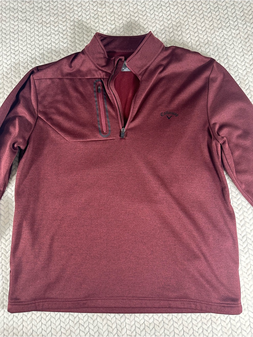 Callaway Men's XLarge Quarter Zip Pullover w/ Pockets In Tawny Port